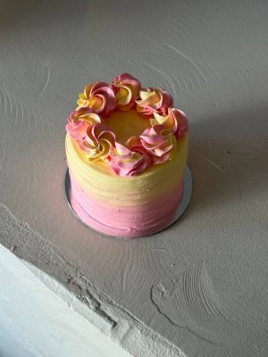 cake-pink-ombre-rosette
