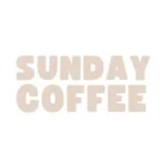 Sunday Coffee logo featuring bold, light-colored text on a plain background, representing the coffee shop brand in Buddina and Bokarina.